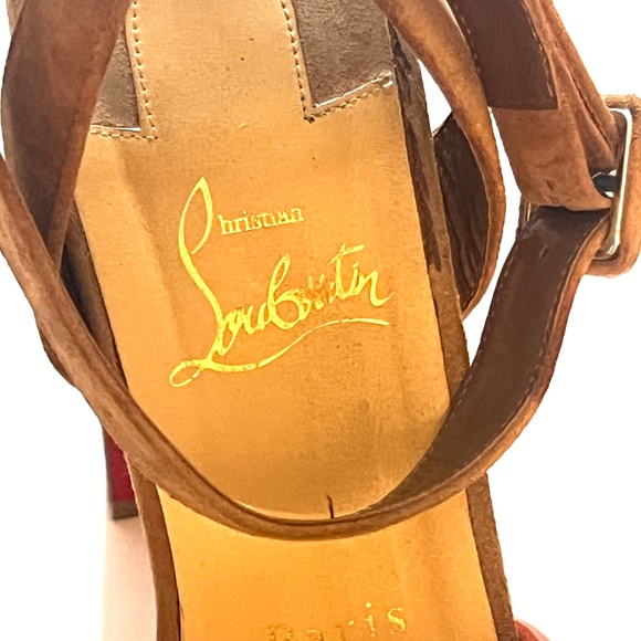 Christian Louboutin Rainbow Knot Suede Platform Sandals - Picture 5 of 9